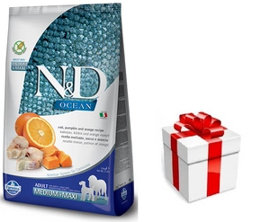 FARMINA N&D Ocean canine COD, PUMPKIN & ORANGE ADULT MEDIUM & MAXI 12kg + STAIGMENA SUŅIEM